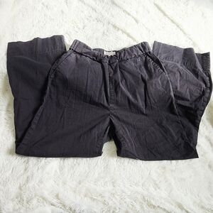 Everlane organic cotton elastic waist wide leg black pants with pockets size 8